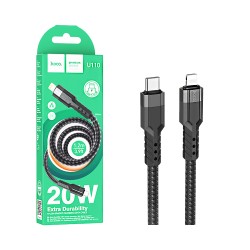 Hoco Cable U110 Type-C to Lightning PD 20W 1.2m Black Hoco Cable U110 Type-C to Lightning PD 20W 1.2m Black